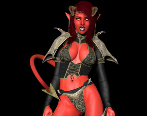 Картинка 3д+графика эльфы+ elves девушка взгляд фон демон