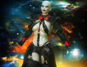 Картинка 3д+графика фантазия+ fantasy девушка взгляд фон