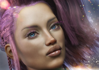 Картинка 3д+графика портрет+ portraits фон взгляд девушка