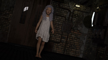 Картинка 3д+графика люди+ people девушка взгляд фон