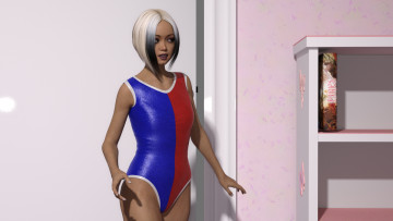 Картинка 3д+графика люди+ people девушка взгляд фон