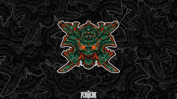 Картинка рисованное минимализм огонь самурай fire мечи minimalism samurai swords коллекция вечно молодой pzh forever young pzhwear