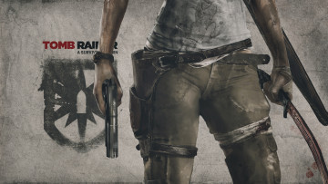 Картинка видео+игры tomb+raider+2013 мачете пистолет девушка фон
