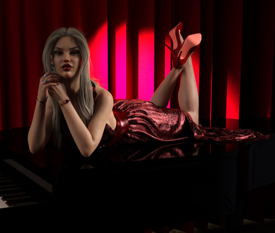 Обои картинки фото 3д графика, люди , people, девушка, взгляд, фон