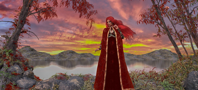 Обои картинки фото 3д графика, люди , people, девушка, взгляд, фон