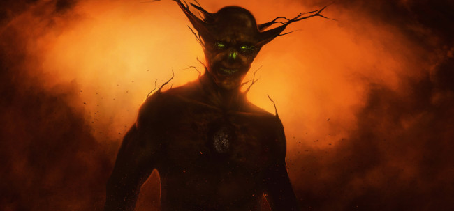 Обои картинки фото фэнтези, существа, существо, фон, взгляд