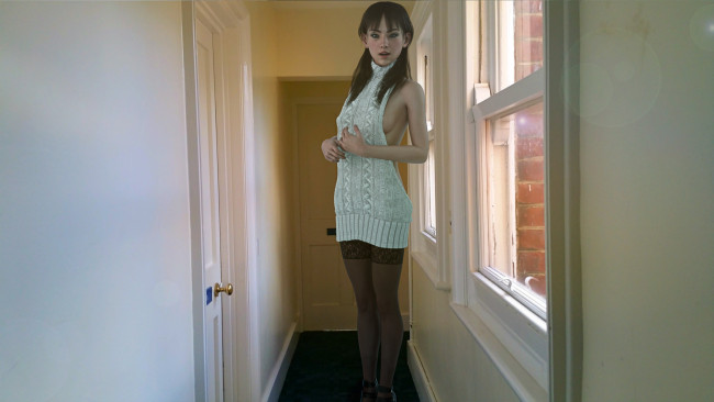 Обои картинки фото 3д графика, люди , people, девушка, взгляд, фон