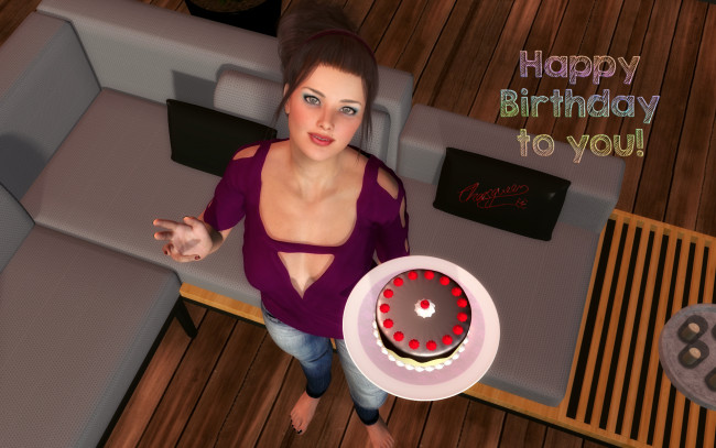 Обои картинки фото 3д графика, праздники , holidays, девушка, взгляд, фон