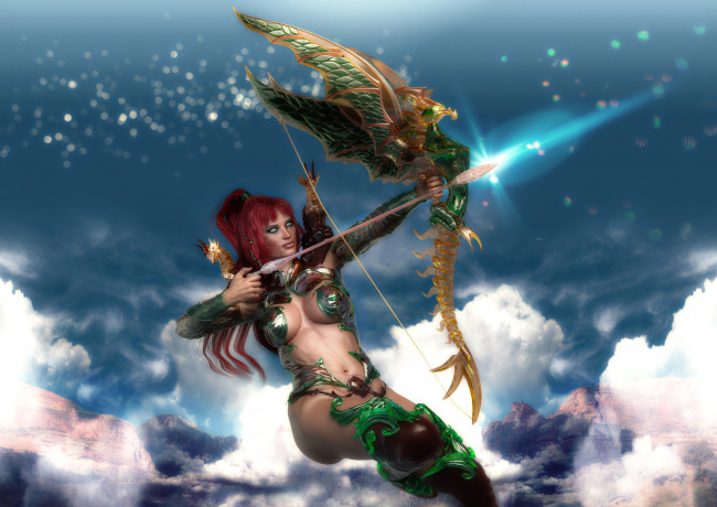 Обои картинки фото 3д графика, фантазия , fantasy, девушка, взгляд, фон