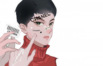 Картинка рисованное люди ван ибо лицо шанель палец