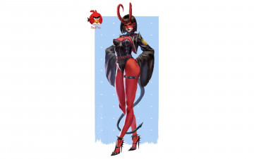 Картинка фэнтези демоны демонесса птичка