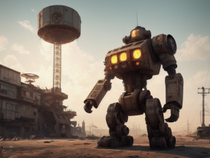 Картинка фэнтези роботы +киборги +механизмы нейросети графика нейроарт ai art нейронные сети рисунки нейро искусство