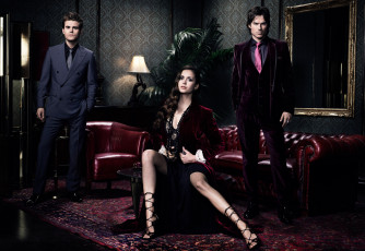 обоя кино фильмы, the vampire diaries, paul, wesley, ian, somerhalder, nina, dobrev