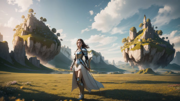 Картинка фэнтези девушки нейросети графика нейроарт ai art нейронные сети рисунки нейро искусство девушка воин