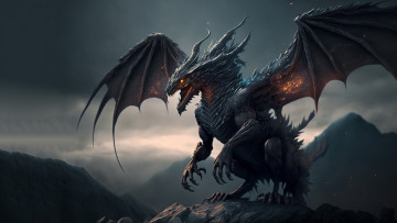 Картинка фэнтези драконы нейросети графика нейроарт ai art нейронные сети рисунки нейро искусство