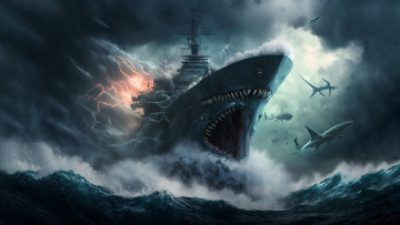 Картинка фэнтези корабли нейросети графика нейроарт ai art нейронные сети рисунки нейро искусство