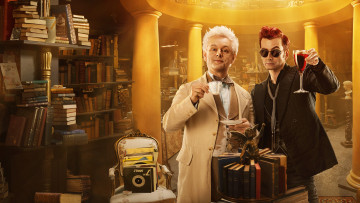 Картинка good+omens+ сериал+2019+–+ кино+фильмы good+omens благие знамения сериал amazon prime video фэнтези комедия michael sheen aziraphale david tennant crowley
