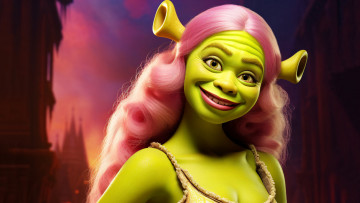 Картинка рисованное кино +мультфильмы нейросети графика нейроарт ai art нейронные сети рисунки нейро искусство шрекообразная барби