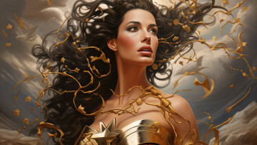 Картинка рисованное комиксы нейросети графика нейроарт ai art нейронные сети рисунки нейро искусство чудо женщина