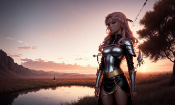 Картинка фэнтези девушки нейросети графика нейроарт ai art нейронные сети рисунки нейро искусство