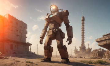 обоя фэнтези, роботы,  киборги,  механизмы, нейросети, графика, нейроарт, ai, art, нейронные, сети, рисунки, нейро, искусство