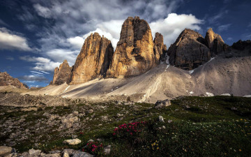 Картинка dolomites tre+cime+di+lavaredo italy природа горы tre cime di lavaredo