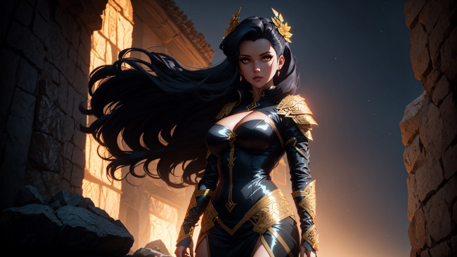 Обои картинки фото фэнтези, девушки, нейросети, графика, нейроарт, ai, art, нейронные, сети, рисунки, нейро, искусство