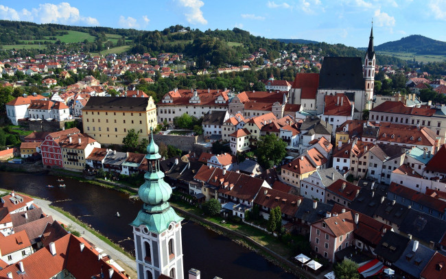 Обои картинки фото города, чески-крумлов , чехия, панорама
