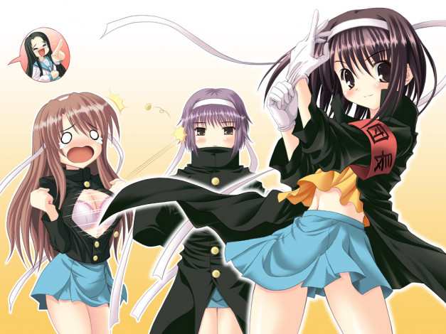 Обои картинки фото the, melancholy, of, haruhi, suzumiya, аниме