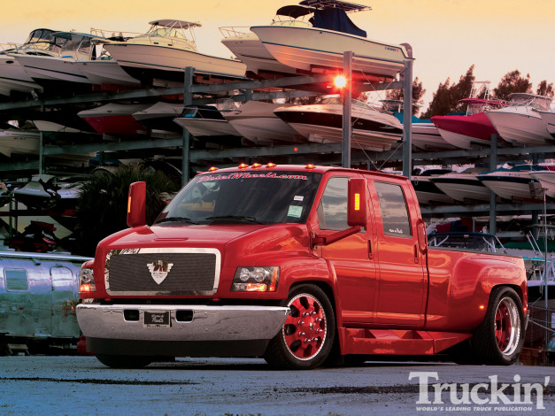 Обои картинки фото 2008, chevy, kodiak, c4500, автомобили, custom, pick, up