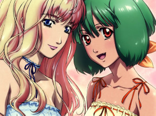 Картинка аниме macross frontier девушки