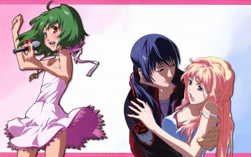 Картинка аниме macross frontier девушки