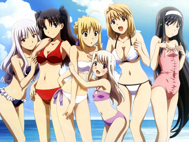 Обои картинки фото аниме, fate, stay, night, девушки