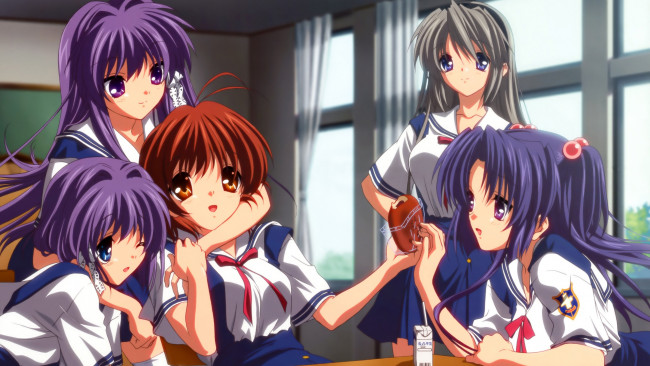 Обои картинки фото аниме, clannad, девушки