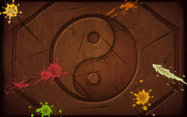 Обои картинки фото векторная, графика, yin, yang