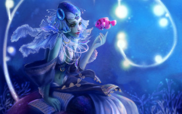 обоя фэнтези, русалки, рыбка, yangtian, li