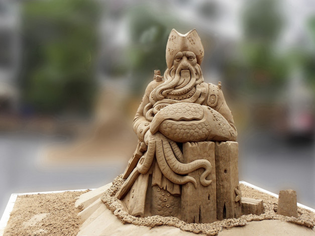 Обои картинки фото разное, фигуры, из, песка, льда, снега, песок