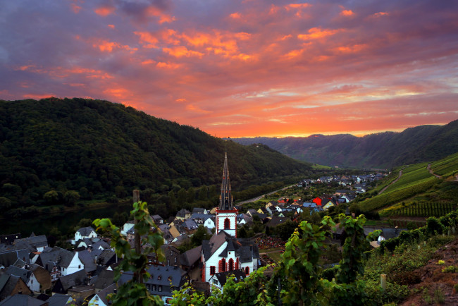 Обои картинки фото германия, эдигер, эллер, города, пейзажи, дома, сумерки