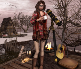 Картинка 3д графика people люди гитара телескоп собака чашка девушка