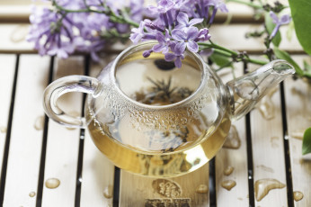 Картинка еда напитки Чай заварник сирень