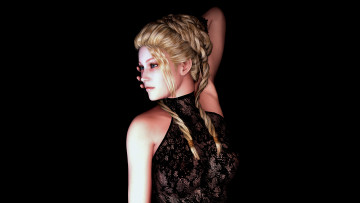 Картинка 3д графика people люди девушка взгляд платье