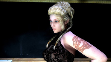 Картинка 3д графика people люди взгляд платье девушка