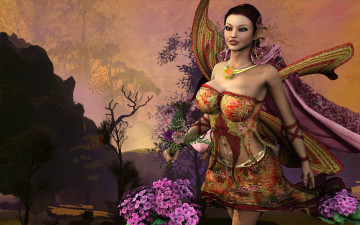 Картинка 3д графика elves эльфы цветы эльфийка