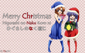 Картинка аниме higurashi no naku koro ni девушки ryuuguu rena furude rika