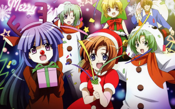 Картинка аниме higurashi no naku koro ni девушки ryuuguu rena furude rika sonozaki mion houjou satoko shion maebara keiichi