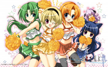 Картинка аниме higurashi no naku koro ni девушки ryuuguu rena sonozaki mion houjou satoko furude rika hanyuu
