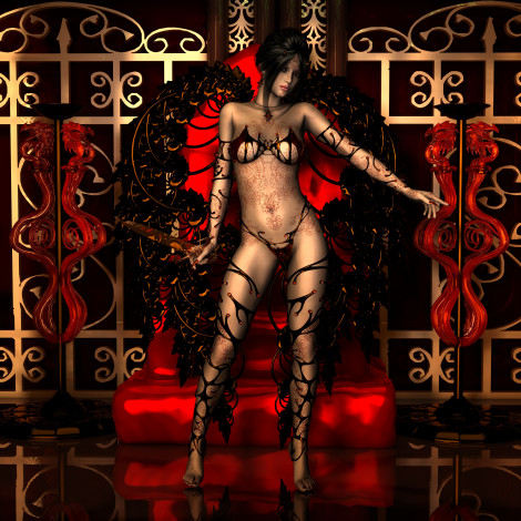 Обои картинки фото 3д, графика, fantasy, фантазия, девушка, тату