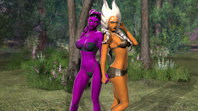 Обои картинки фото 3д, графика, creatures, существа, девушки