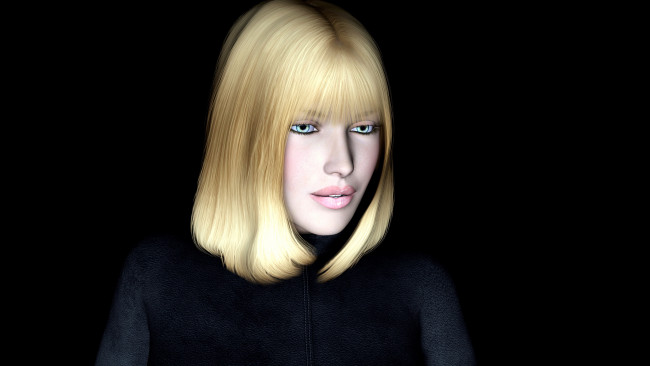 Обои картинки фото 3д, графика, people, люди, взгляд, блондинка, фон