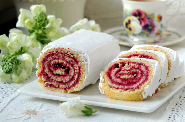 Обои картинки фото еда, пирожные, кексы, печенье, рулет